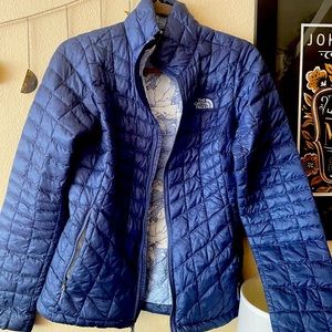 Blue North Face Puffer Zip Up Jacket XS